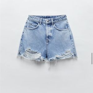 Zara high rise jean shorts